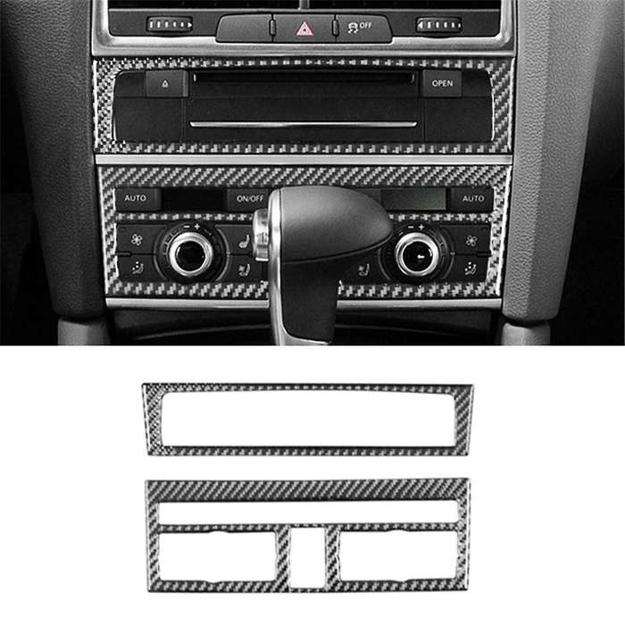 for 2007-2015 Real Soft Carbon Fiber Car Central AC Air Control Button Panel Cover Trim Interior Acc
