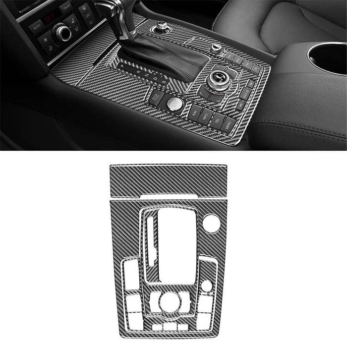 for 2007-2015 LHD Real Soft Carbon Fiber Car Center Console Gear Shift Panel Cover Trim Interior Acc