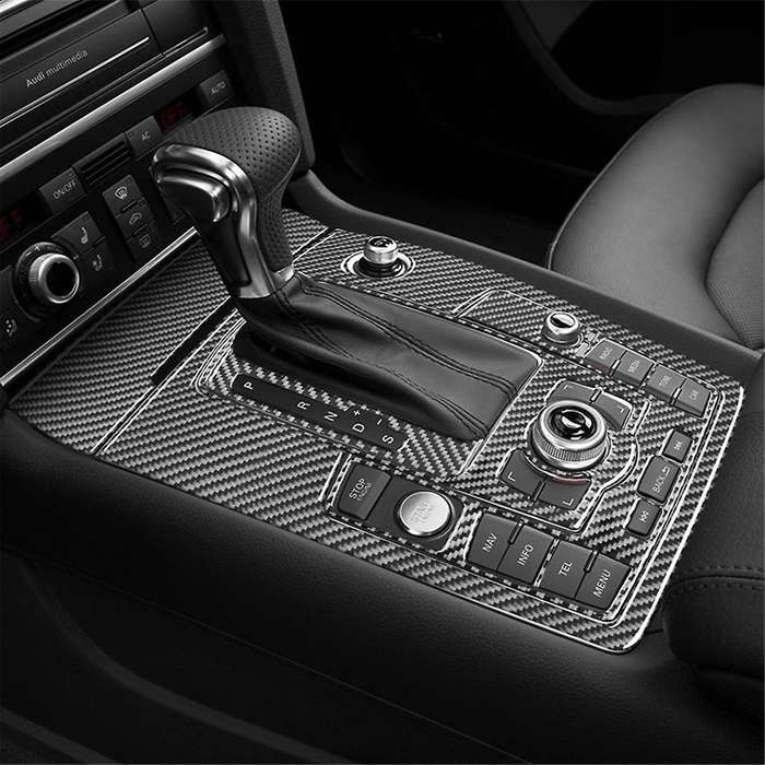 for 2007-2015 LHD Real Soft Carbon Fiber Car Center Console Gear Shift Panel Cover Trim Interior Acc