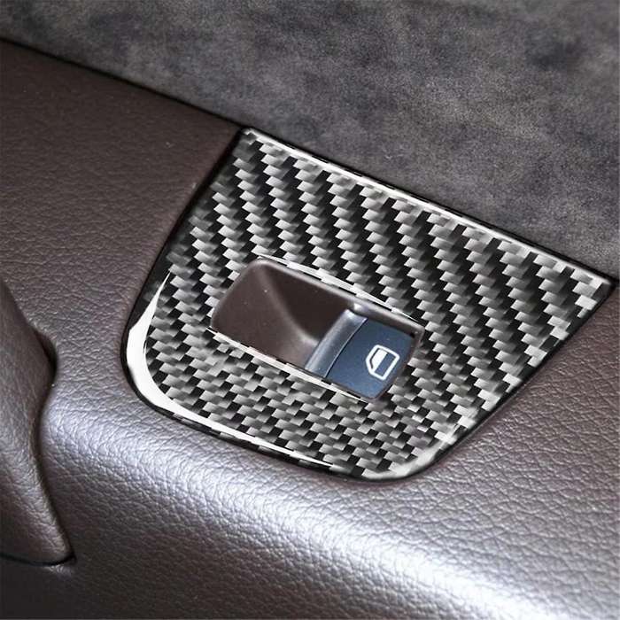 for 2007-2015 LHD Real Soft Carbon Fiber Car Window Switch Control Panel Cover Trim Interior Accesso