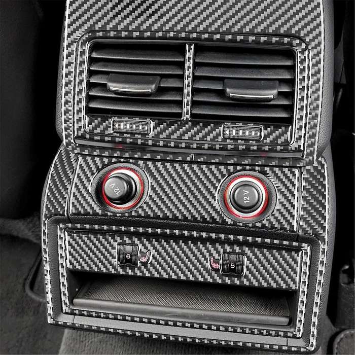for 2007-2015 Real Soft Carbon Fiber Car Rear AC Air Vents Frame Decoration Cover Trim Interior Acce