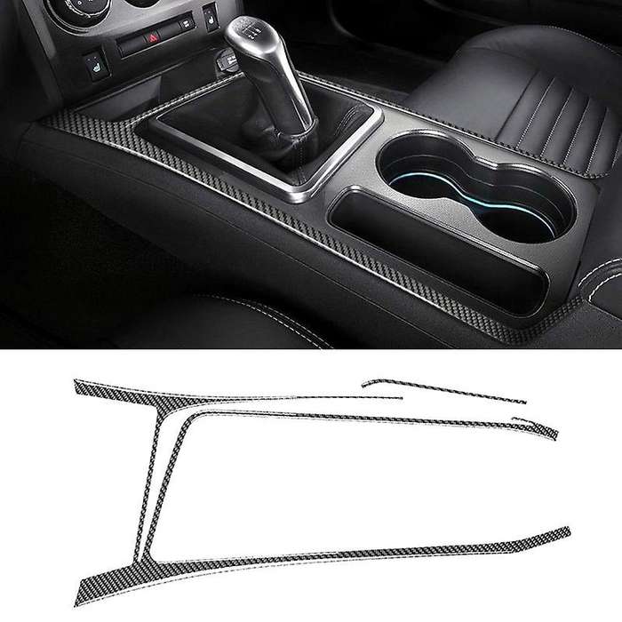 for 2008-2014 Car Accessories Carbon Fiber Gear Shift Side Strip Trim Cover Sticker, Black