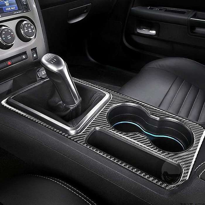 for 2008-2014 Car Accessories Carbon Fiber Gear Shift Panel & Cup Holder Trim Cover Sticker, Red