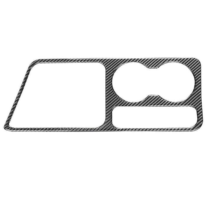 for 2008-2014 Car Accessories Carbon Fiber Gear Shift Panel & Cup Holder Trim Cover Sticker, Black