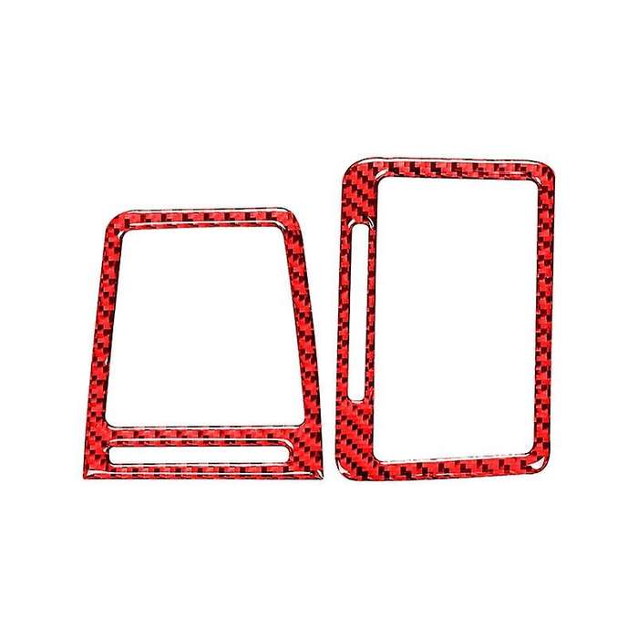 for 2008-2014 Car Accessories Carbon Fiber Dashboard Outlet Cover Panel Trim Sticker, Red
