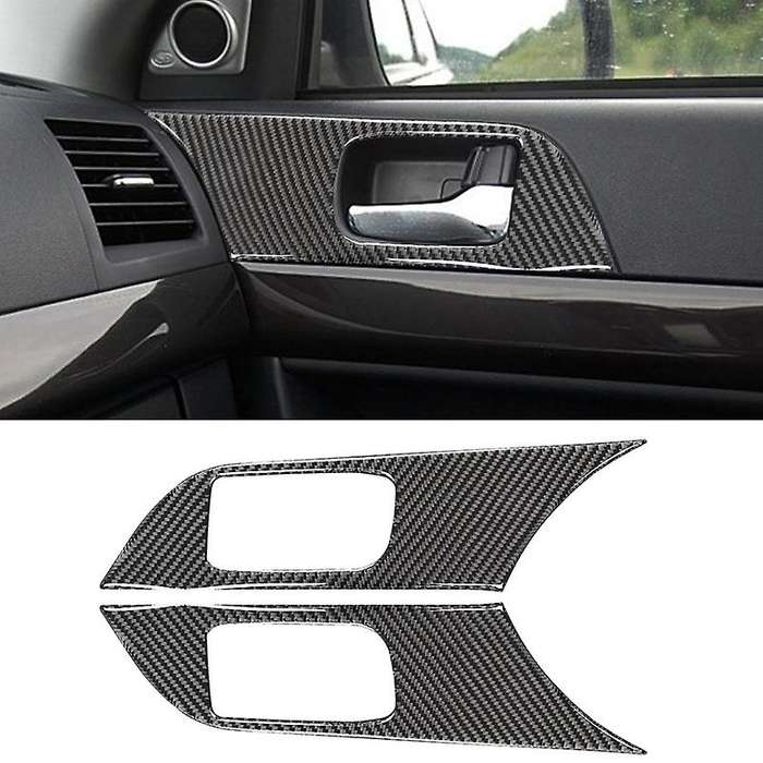 for 2008-2015 Carbon Fiber Car Inner Door Handle Pull Sticker Cover Trim Frame Decorative Accessorie