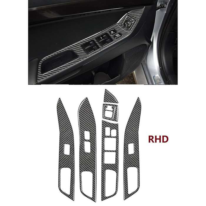 for 2008-2015 Carbon Fiber Car Window Lift Switch Panel Sticker Cover Door Button Trim Accessories,R