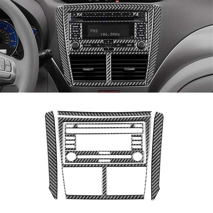 for 2009-2012 Soft Carbon Fiber Car Central Control CD Cover Trim Sticker Accessories