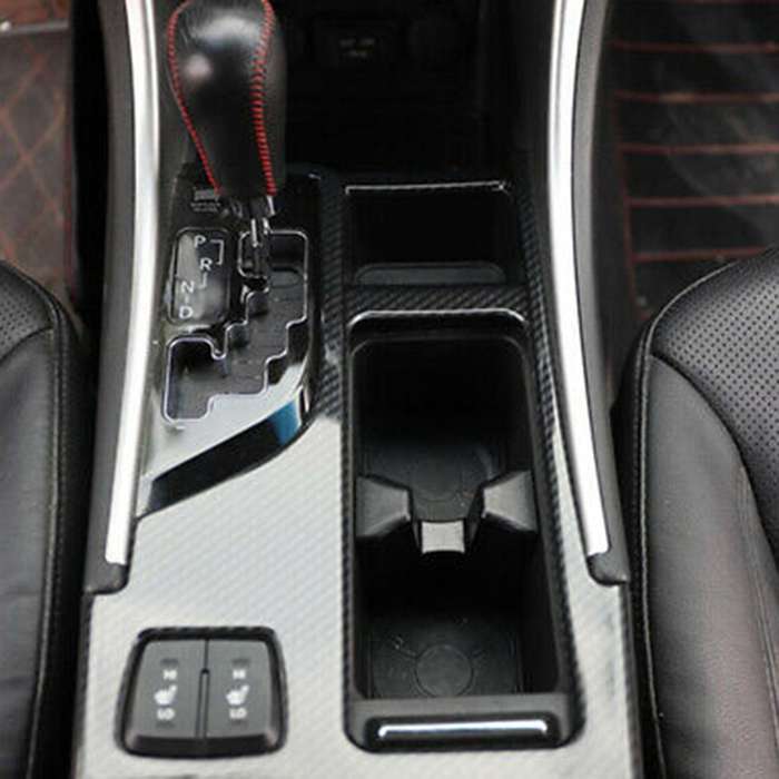 for 2010 2011 2012 2013 2014 2015 Carbon Style Gear Box Panel Water Cup Holder Cover Trim Car-Styli