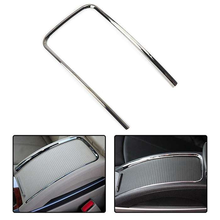 for 2010-2013 1168639 Front Center Console Chrome Strip Water Cup Holder Storage Box Trim Frame
