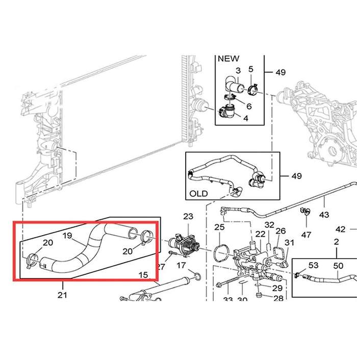 for 2011-2014 Radiator Hose Water Pipe Engine Coolant Hose Heater Water Pipe 9048532 9076033 9538938