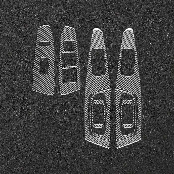 for 2011-2015 Lhd Soft Carbon Fiber Car Door Window Lifting Switch Panel Cover Trim Interior Access