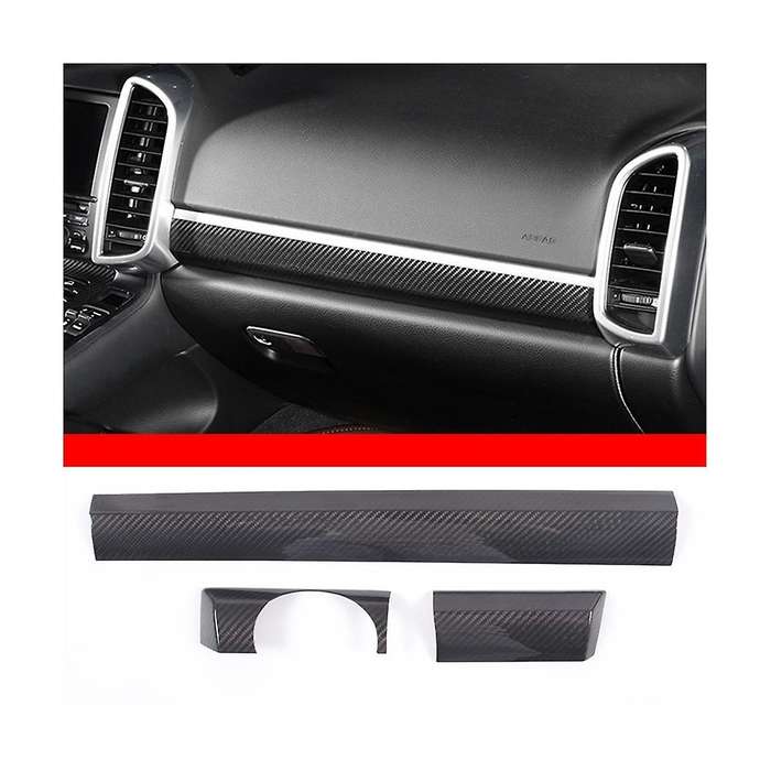 for 2011-2017 Dry Carbon Fiber Car Center Console Dashboard Cover Decorative Trim Sticker Accessori