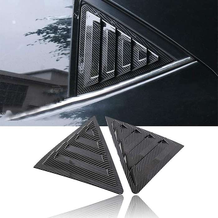 for 2013-2018 Car Rear Side Window Louvers Scoop Shade Cover Blind Trim Accessories,Carbon Fiber