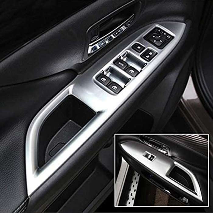 for 2014 2015 2016 2017 2018 2019 Chrome Door Window Armrest Switch Button Knob Panel Cover Trim