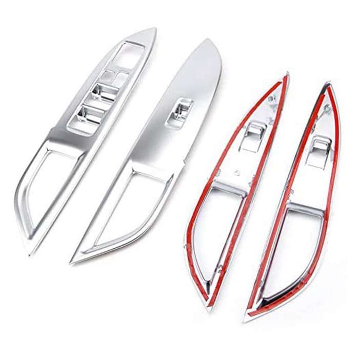 for 2014 2015 2016 2017 2018 2019 Chrome Door Window Armrest Switch Button Knob Panel Cover Trim