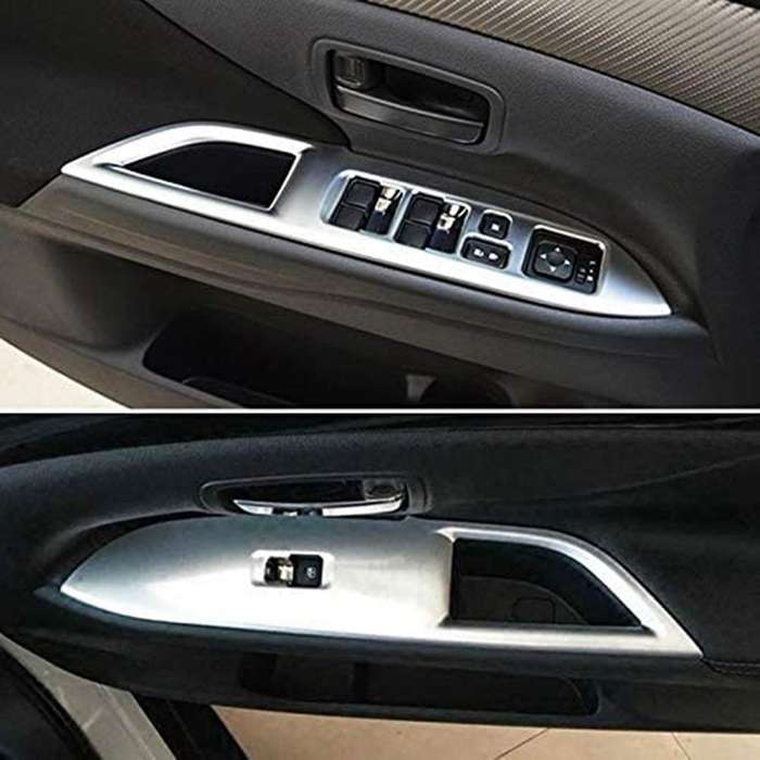 for 2014 2015 2016 2017 2018 2019 Chrome Door Window Armrest Switch Button Knob Panel Cover Trim