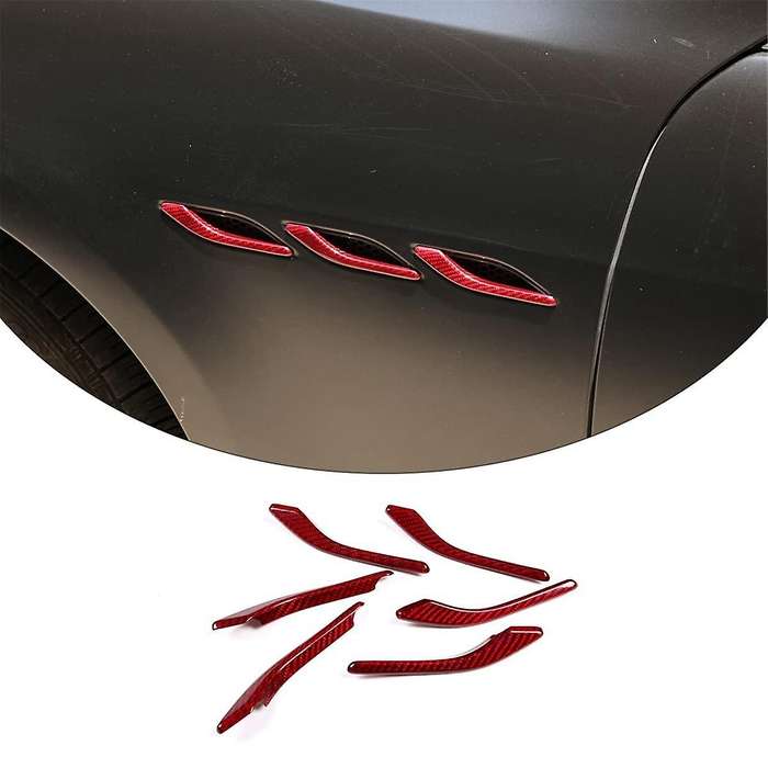 for 2014-2022 Dry Carbon Fiber Car Side Cover Trim Sticker Accessories (Red)