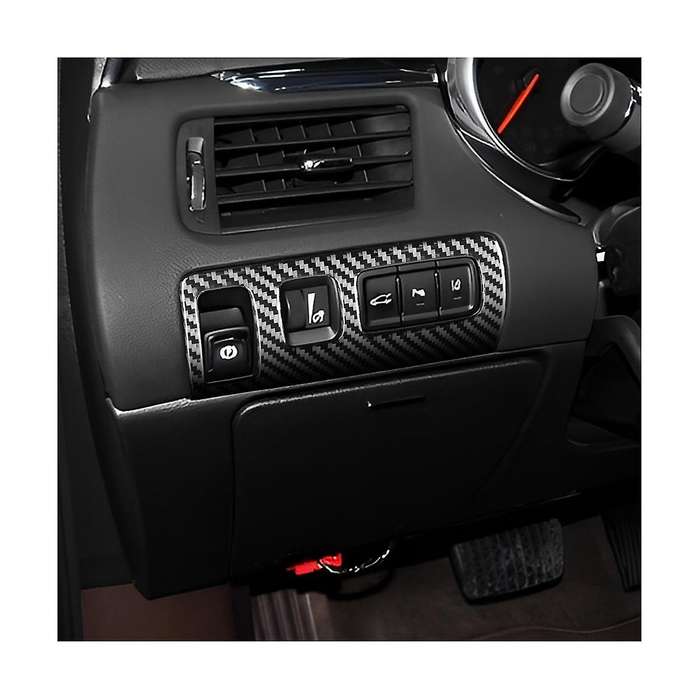 for 2014-2020 Soft Carbon Fiber Car Headlight Switch Cover Panel Trim Sticker Accessories