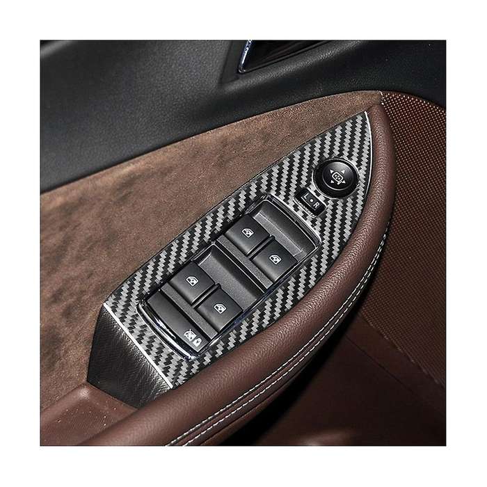 for 2014-2020 Soft Carbon Fiber Car Window Lift Switch Cover Panel Trim Sticker Accessories