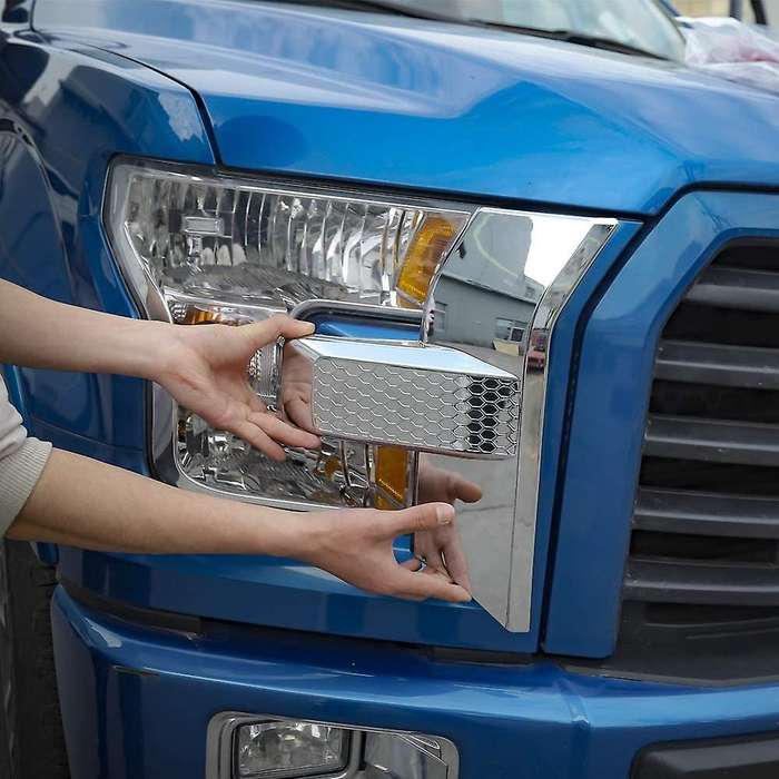 for 2015 -2020 Car Front Bumper Headlight Grille Cover Trim Eyebrow Decoration Sticker Accessories