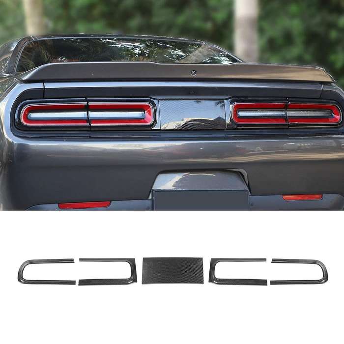 for 2015+ Car Carbon Fiber Taillight Cover Trim Rear Tail Light Lamp Decoration Frame Accessories, 5