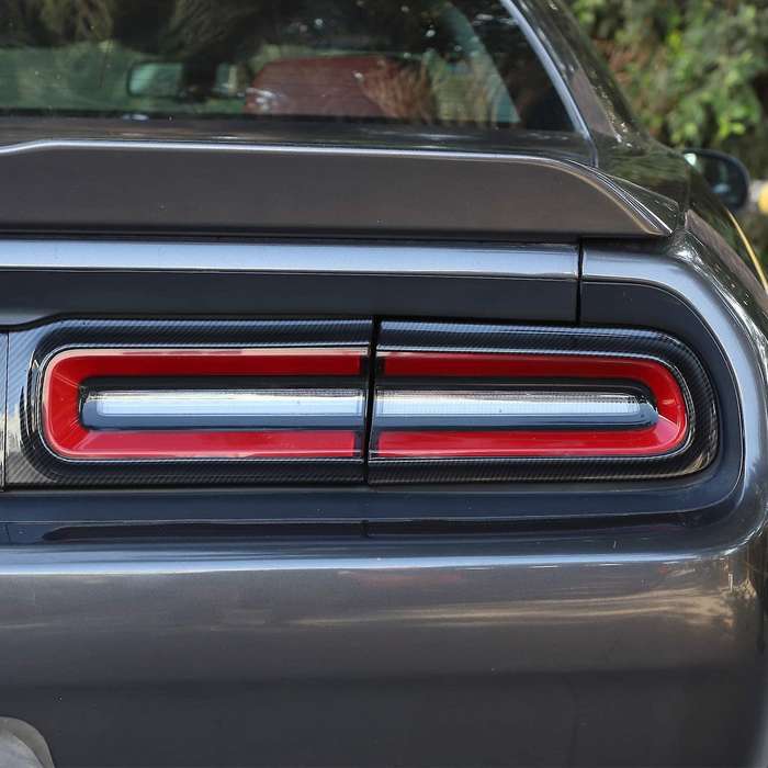for 2015+ Car Carbon Fiber Taillight Cover Trim Rear Tail Light Lamp Decoration Frame Accessories, 5