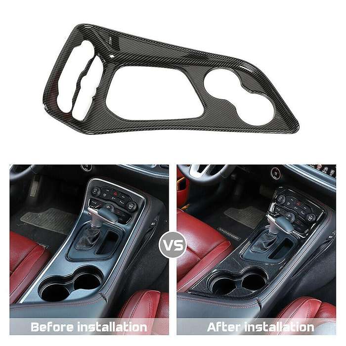 for 2015+ Car Gear Shift Panel Trim Cover Frame Decal Carbon Fiber Car Accessories