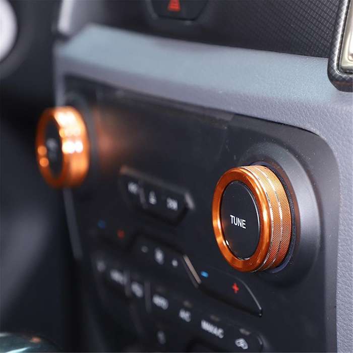 for 2015-2018 Centre Console Volume Tune Knob Button Cover Decor Trim Interior Accessories - Orange