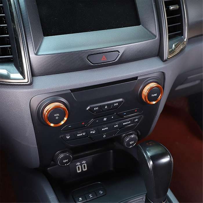 for 2015-2018 Centre Console Volume Tune Knob Button Cover Decor Trim Interior Accessories - Orange