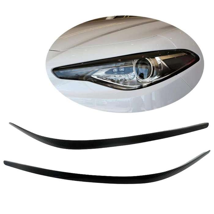 for 2015-2018 Carbon Fiber Headlights Eyebrow Lamp Eyelid Cover Sticker Trim Refitting