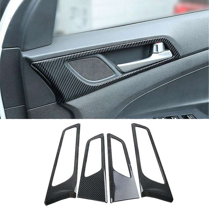 for 2015-2019 Carbon Fiber Interior Door Handle Bowl Frame Cover Trim Decorative