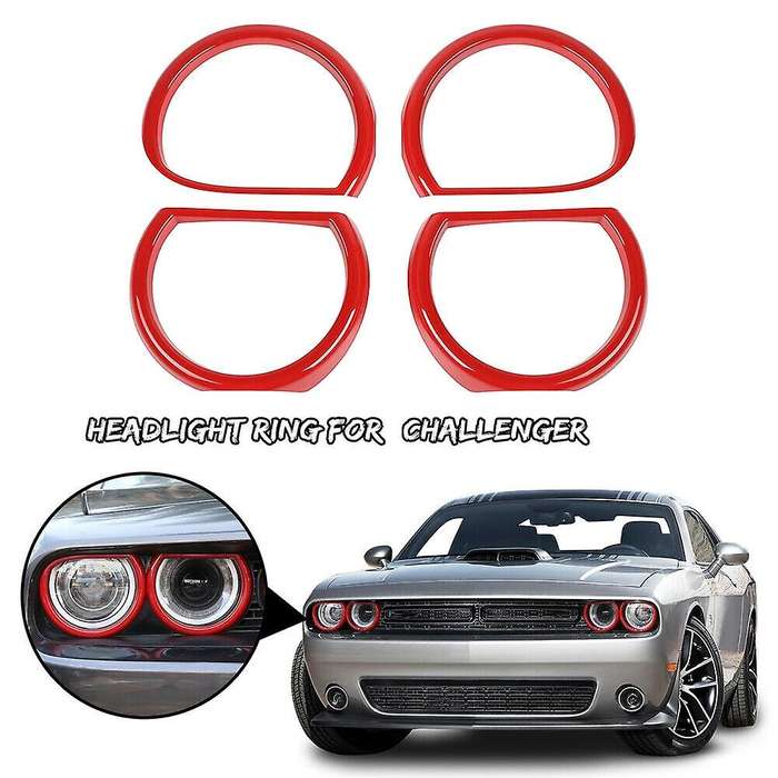 for 2015-2019 Front Headlight Bezels Trim Front Lamp Protective Cover Kit Red
