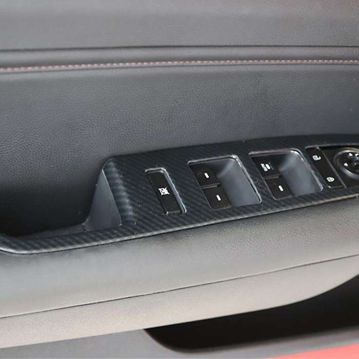 for 2015-2019 Carbon Fiber Window Lift Switch Button Panel Cover Trim Interior Door Armrest Decorat