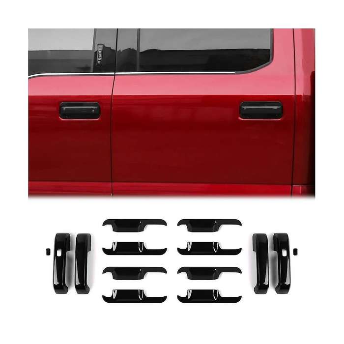 for 2015-2020 Door Handles Covers + Door Bowl Protector Covers Trim Accessories - Abs Black