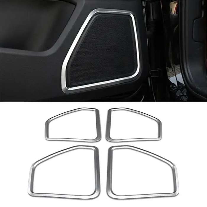 for 2015-2021 Silver ABS Door Speaker Horn Ring Frame Cover Trim