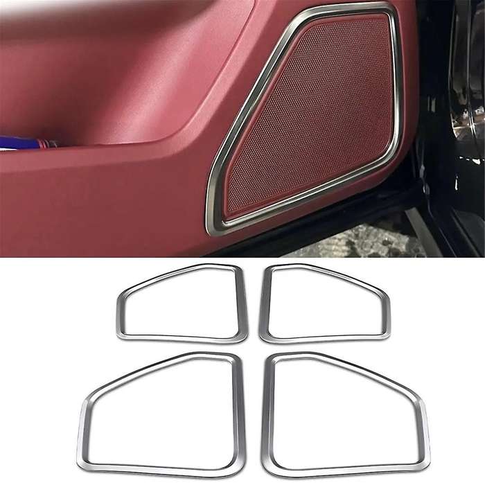 for 2015-2021 Silver ABS Door Speaker Horn Ring Frame Cover Trim