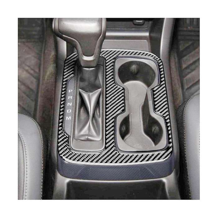 for 2015-2022 Soft Carbon Fiber Center Console Gear Shift Panel Cover Cup Holder Sticker Accessories