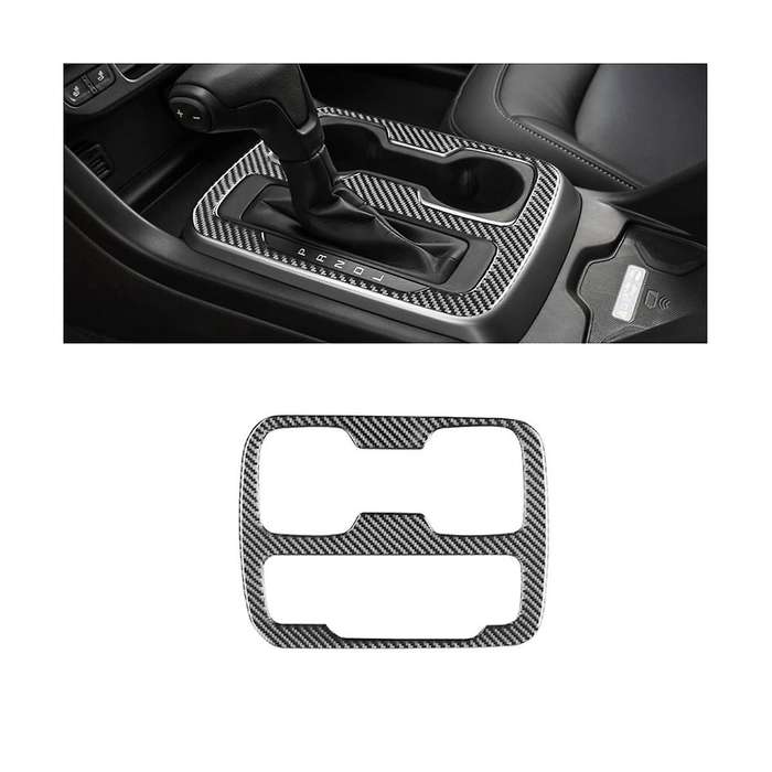 for 2015-2022 Soft Carbon Fiber Center Console Gear Shift Panel Cover Cup Holder Sticker Accessories