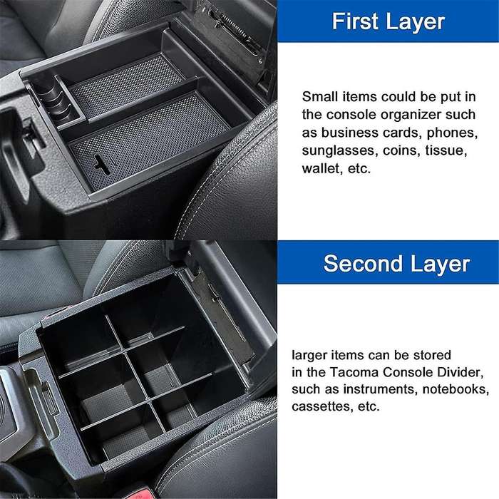 for 2016-2023 Center Console Armrest Storage Box Tray & Center Console Organizer Divider Accessories