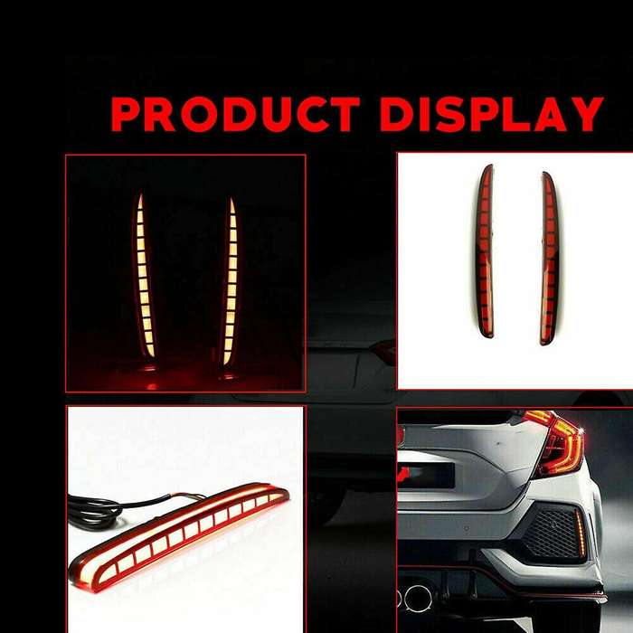for 2017-2018 Hatchback Led Brake Light Rear Bumper Reflector Driving Fog Lamp