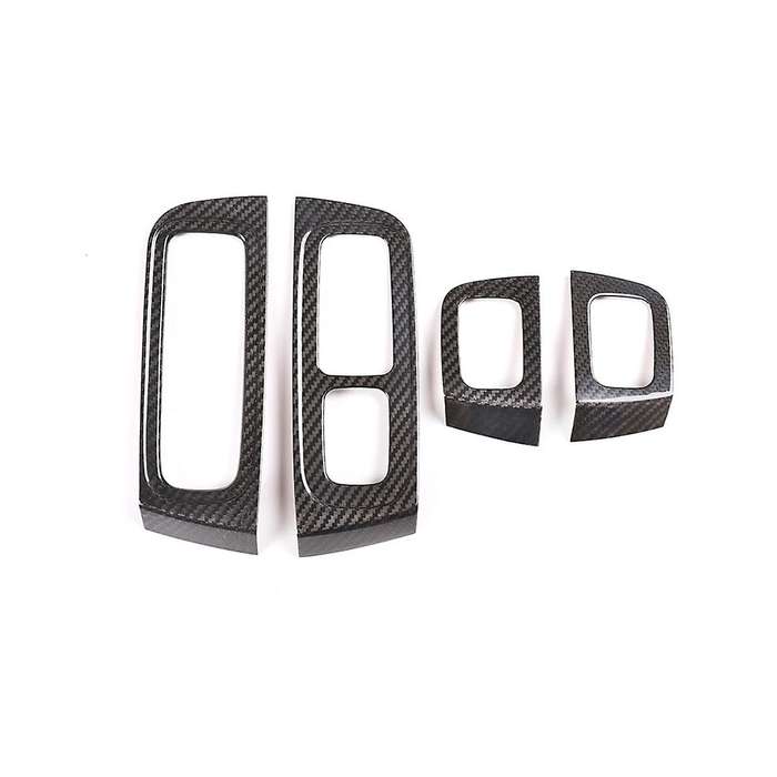 for 2017-2020 Dry Carbon Fiber Car Window Lift Switch Button Frame Cover Trim Decorative Accessories
