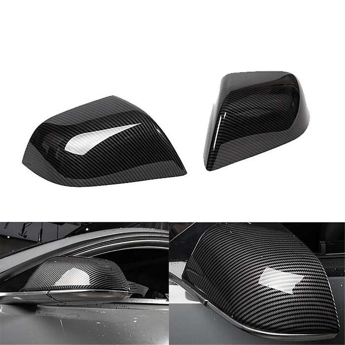 for 2017-2023 Rearview Mirror Cover Side Door Mirror Cover Cap Trim Car Accessories Bright Carbon Fi
