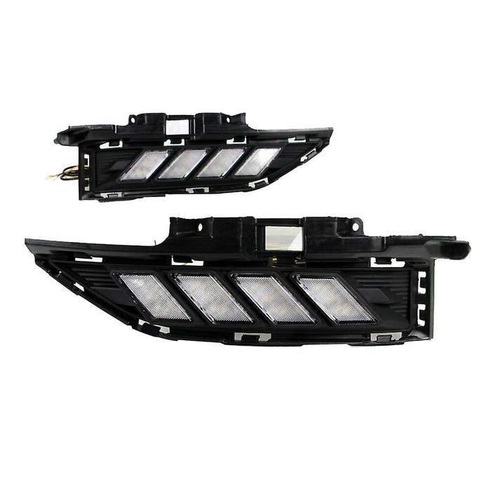 for 2018-2019 Front L+R LED DRL with Turn Signal Daytime Running Light Fog Lamp 3 Color