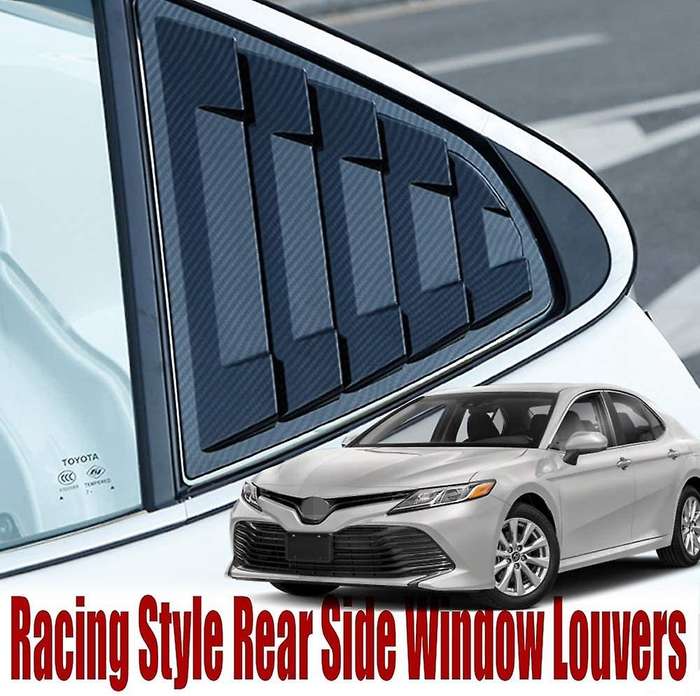for 2018-2021 Car Rear Side Window Louvers Scoop Shades Cover Blinds Trim Accessories,Carbon Fiber