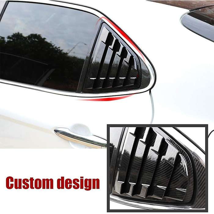 for 2018-2021 Car Rear Side Window Louvers Scoop Shades Cover Blinds Trim Accessories,Carbon Fiber