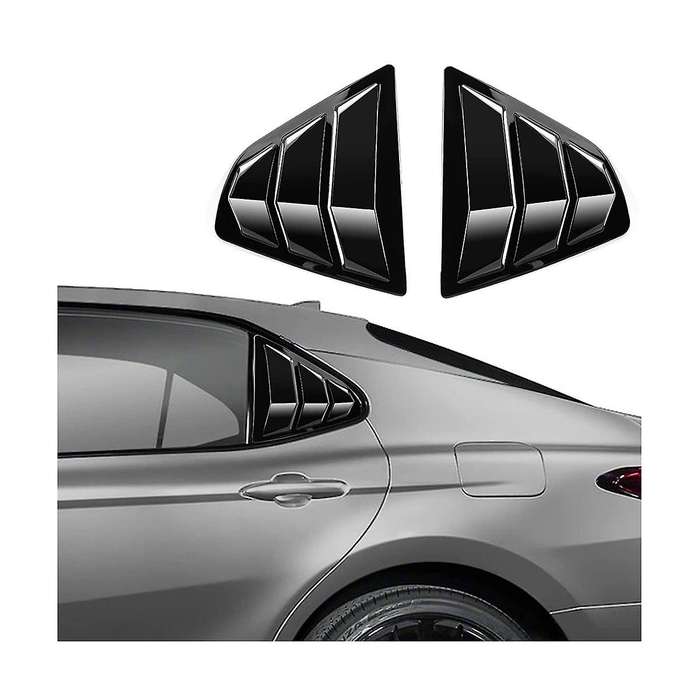 for 2018-2023 Accessories Rear Side Window Louvers Scoop Shades Cover Trim Blinds - Glossy Black