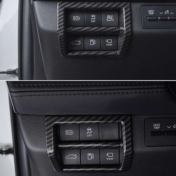 for 2019 2020 Car Carbon Fiber Central Control Headlight Adjustment Switch Cover Trim Frame Accessor