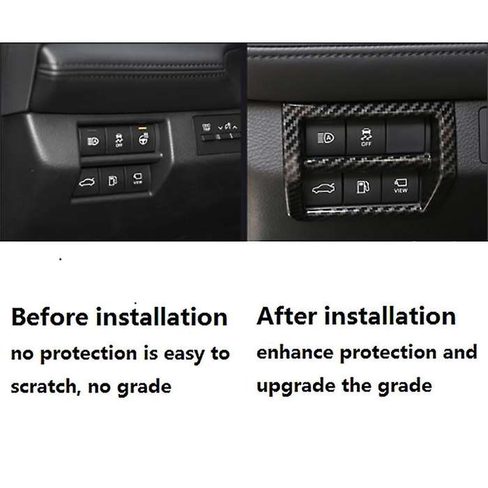 for 2019 2020 Car Carbon Fiber Central Control Headlight Adjustment Switch Cover Trim Frame Accessor