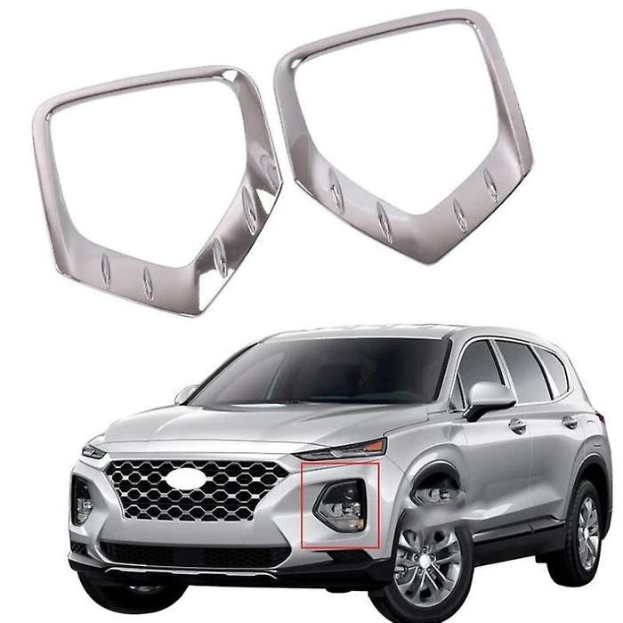 for 2019 ABS Chrome Front Foglight Fog Light Lamp Cover Trim Frame Sticker Exterior Accessories